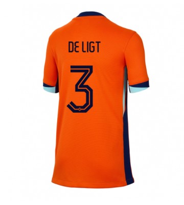 Holland Matthijs de Ligt #3 Hjemmebanetrøje Dame EM 2024 Kort ærmer